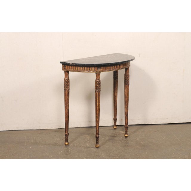 Mid 20th Century Mid 20th Century Italian Console Table W/Original Marble Top For Sale - Image 5 of 11