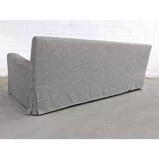 Restoration Hardware Belgian Slope Arm Linen Slipcover Sofa Chairish