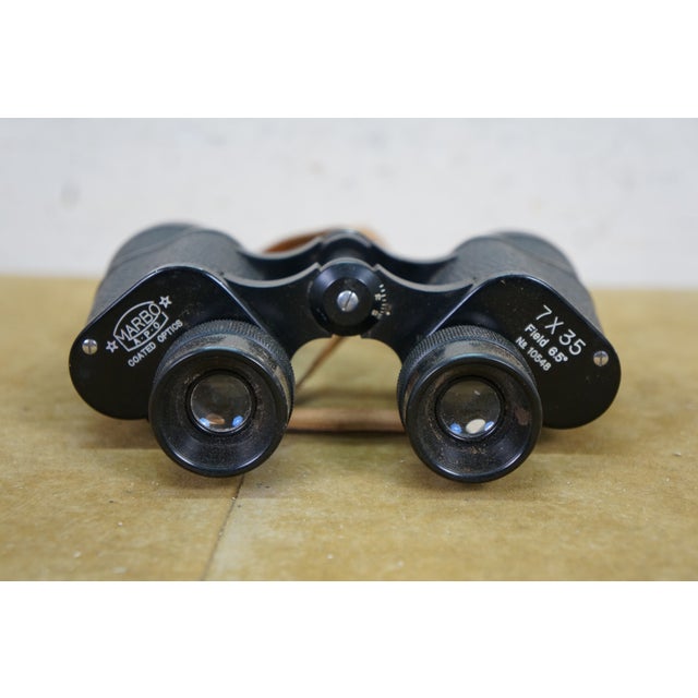 Vintage Marbo Hoya Binoculars 7x35 Field 6.5 No 10548 Coated Optics Leather Case For Sale - Image 4 of 15