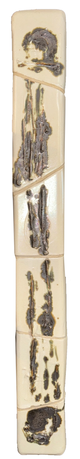 Ceramic Wall Sculpture in Cetadon Enamel, 1980s