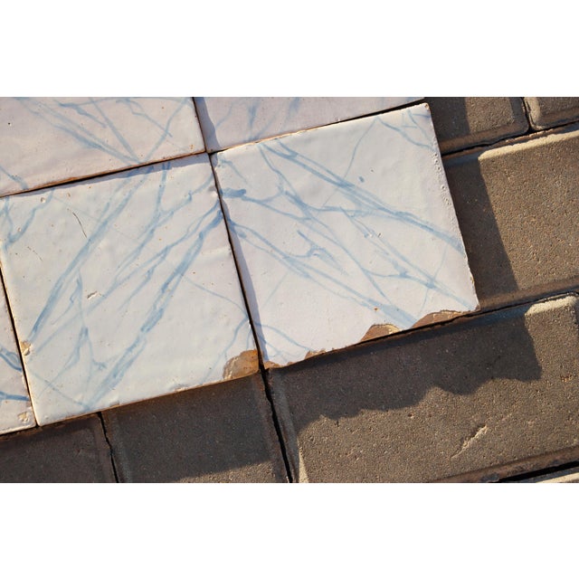 19th Century Rare Set of 31 Antique 19th Century Portuguese Tiles Blue & White Faux Marble For Sale - Image 5 of 18