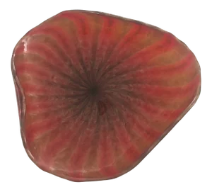 Mid Century Murano Red Glass Bowl 16”