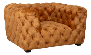 Chesterfield Armchair in Gold, Yellow and Ochre Fabric from Kare Design