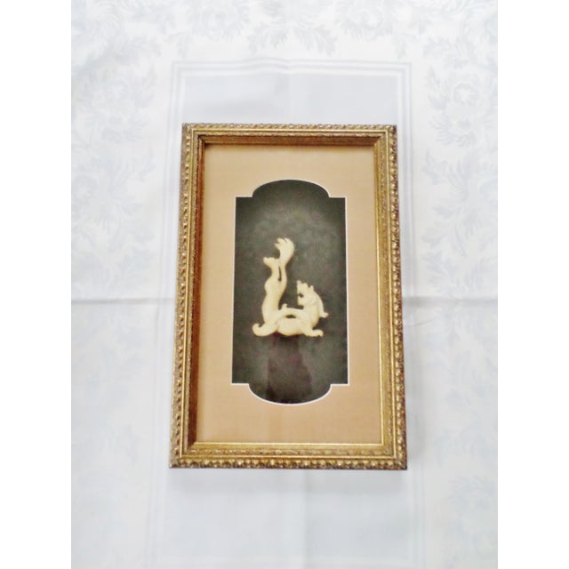 Chinese Jade or Hardstone? Dragon Mounted In A Ornate Shadow Box Frame. Condition is Used. Glass could do with a Cleaning...
