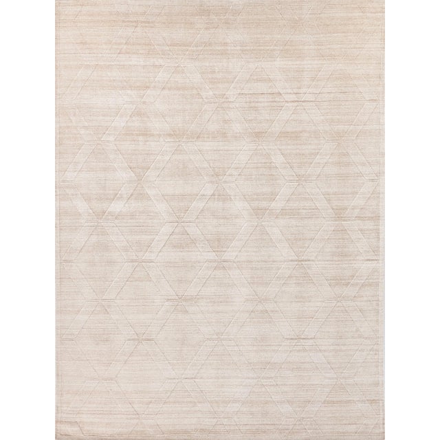 Exquisite Rugs Exquisite Rugs Castelli Handmade Bamboo Silk & Cotton Light Beige Rug-12'X15' For Sale - Image 4 of 4