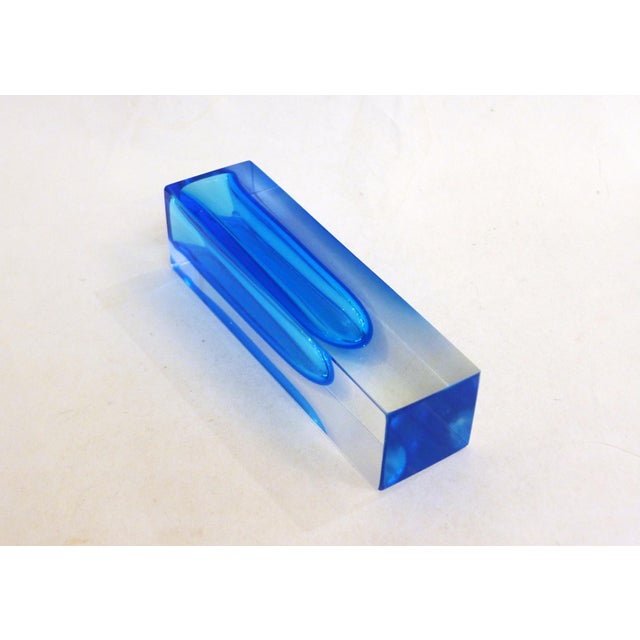 Small Turquoise Blue Sommerso Vase in Murano Glass, 1960s For Sale - Image 7 of 14