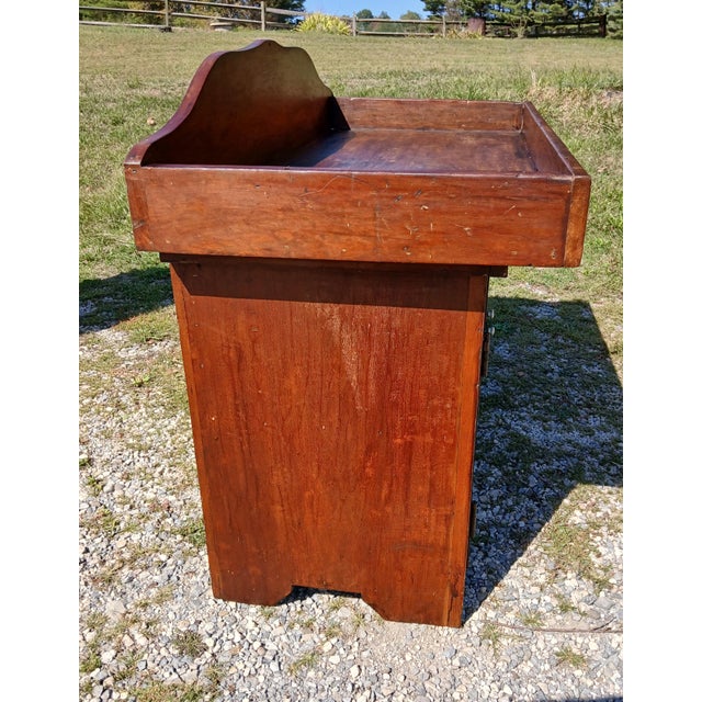 Antique Early Pennsylvania Primitive Cherry Dry Sink Hand Crafted 1840s For Sale - Image 9 of 13