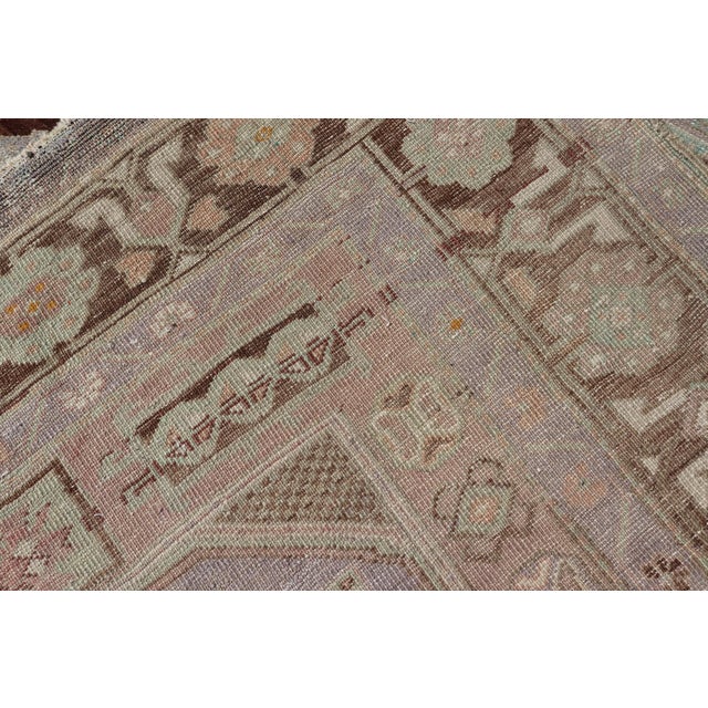 Vintage Turkish Oushak Rug With Tribal Geometric Medallions in Light Lavender For Sale - Image 16 of 16