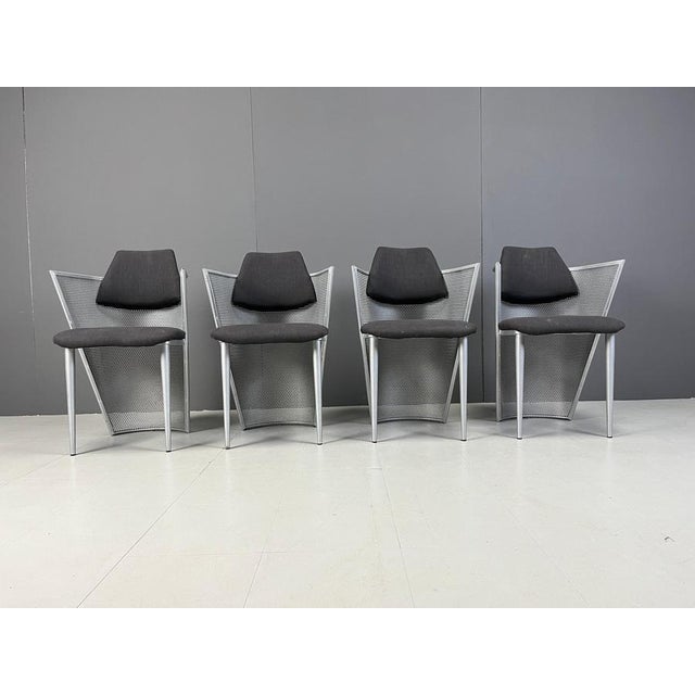 Postmodern Postmodern Metal Dining Chairs, 1980s, Set of 4 For Sale - Image 3 of 13
