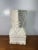 Vintage carved marble figural bookend featuring a geometric face design in a creamy ivory tone. Measures approximately 8...