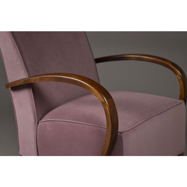 Brown Art Deco Lounge Chair, Poland, 1930s For Sale - Image 8 of 11