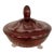 Vintage Egermann Ruby Red Bohemian Lidded Footed Candy Dish For Sale
