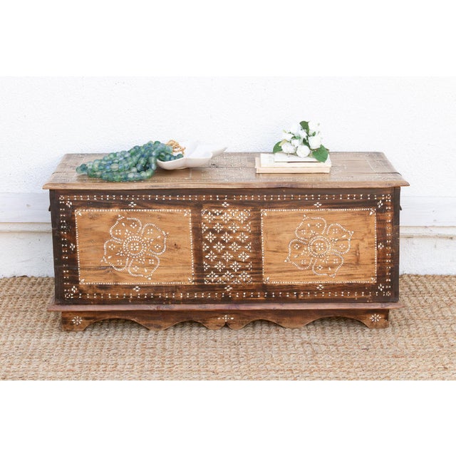 Floral Mandala Mother of Pearl Inlaid Chest For Sale - Image 12 of 12