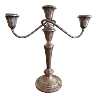 2 Weighted Gorham Sterling Candlestick Holders/Candelabra For Sale