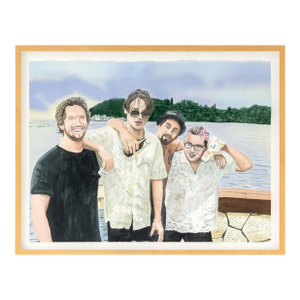 David Risley Friends on the Lake Watercolor