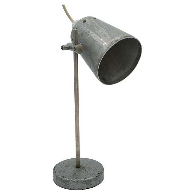 1940s English Salvaged Laboratory School Lamp Is A Remarkable Piece. This lamp showcases the charm and industrial design...
