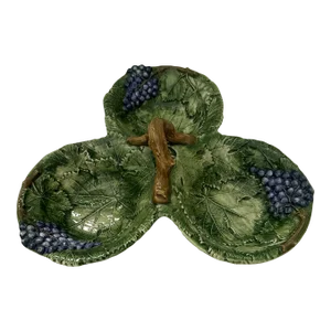Green Grape Leaf Divided Dish