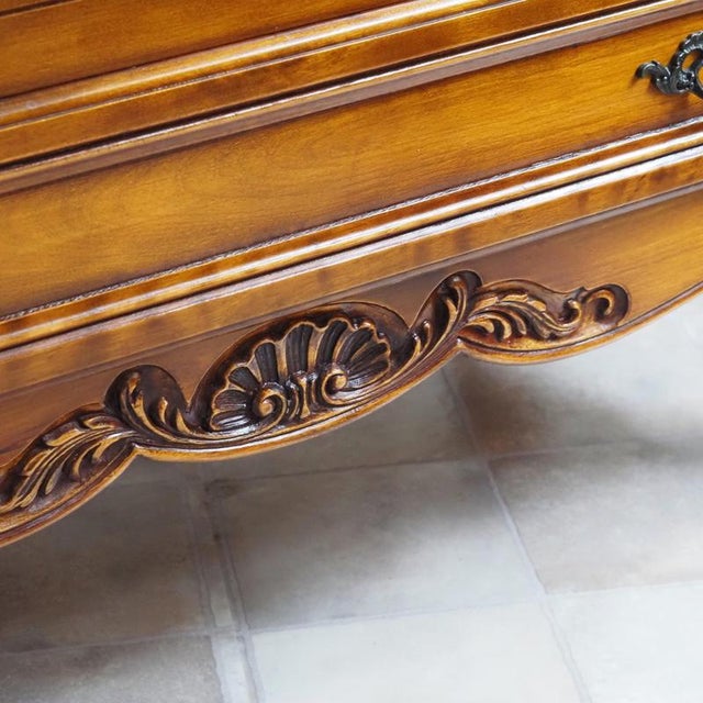 Late 20th Century Louis XV Style Cherrywood Chest of Drawers For Sale - Image 5 of 10