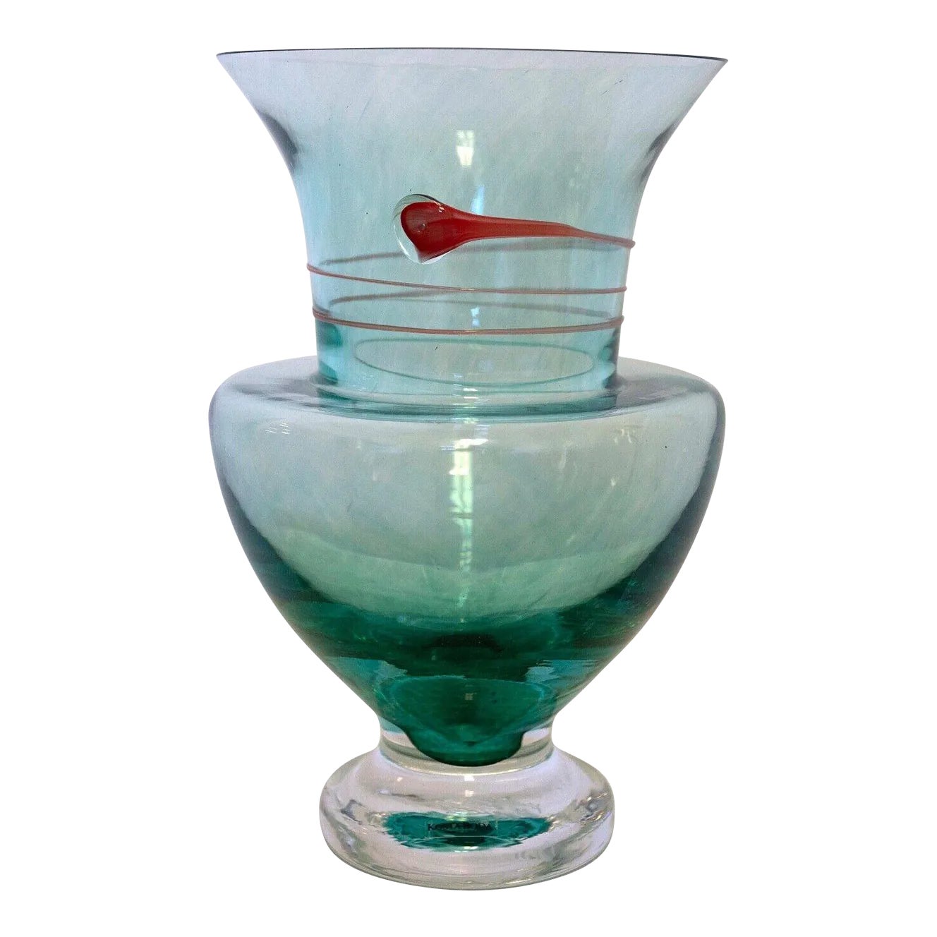 Kosta boda / Monica Backstrom ガラス花瓶 Monica Backstrom for Kosta Boda Serpent Signed Crystal Glass Vase