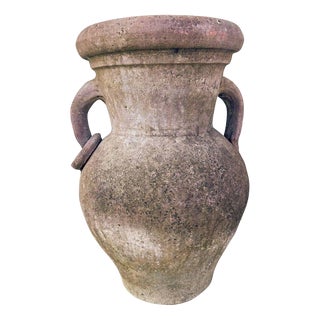 Rustic Terracotta Pot with Double Handles For Sale