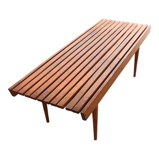 Mid Century Slat Bench Table Bench After Nelson C 1950/1960's For Sale