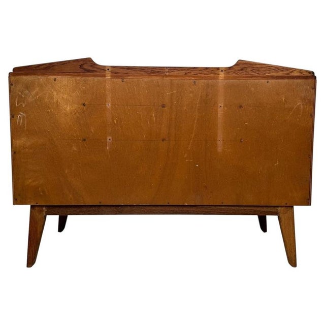 Vintage 20th Century English Golden Oak Low Chest of Drawers For Sale - Image 12 of 15