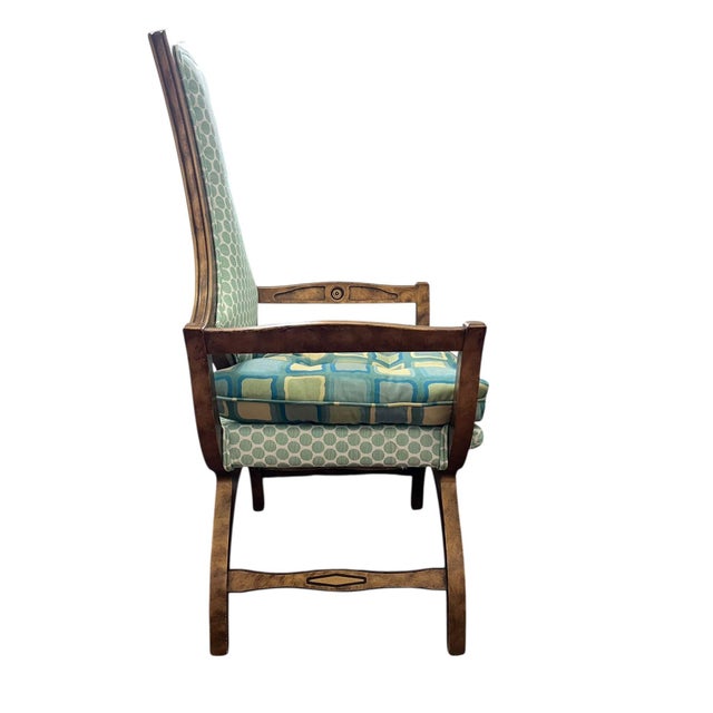 Pair of 1960’s-1970’s Hollywood Regency Klismos Style Upholstered Chairs” For Sale - Image 4 of 5