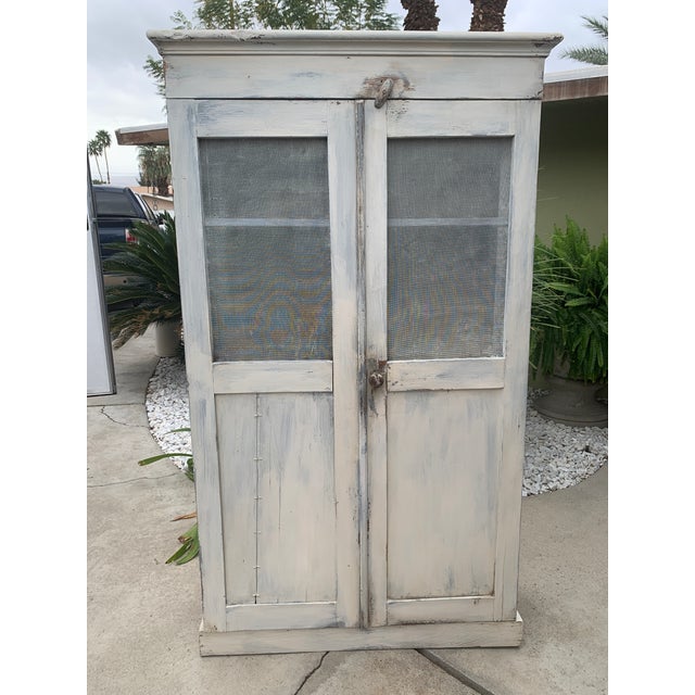 Antique Primitive Screened Pie Safe Painted Jelly Cupboard For Sale - Image 17 of 17