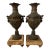 Pair of Antique Late 19th Century French Bronze Urns Cassolettes Marble Bases For Sale