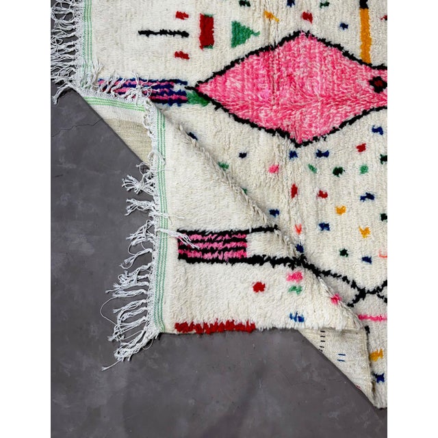 White Moroccan Neon Azilal Rug - 9.8 X 6.2 Ft For Sale - Image 8 of 8