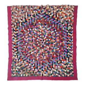 19th C Wool Chaliss Mini Pieced Honey Comb Quilt