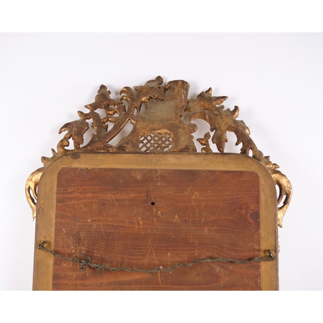 Brown Large 19th Century Antique French Louis XV Rococo Giltwood Mirror For Sale - Image 8 of 9