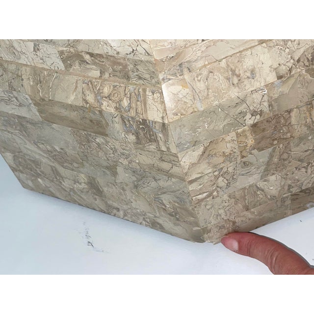 Stone 1980s Maitland-Smith Tessellated Fossil Stone Tall Jewelry Chest With Matching Box For Sale - Image 7 of 18