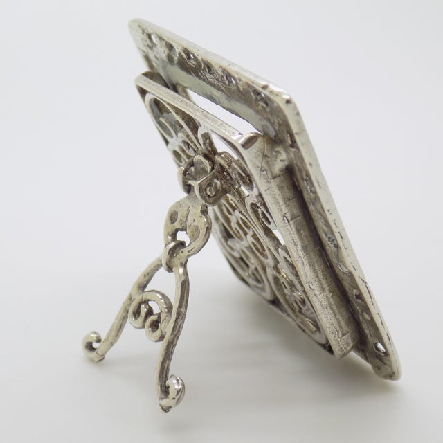 Vintage Italian Handmade Genuine Silver Small Mini Frame Dollhouse Miniature For Sale - Image 6 of 10