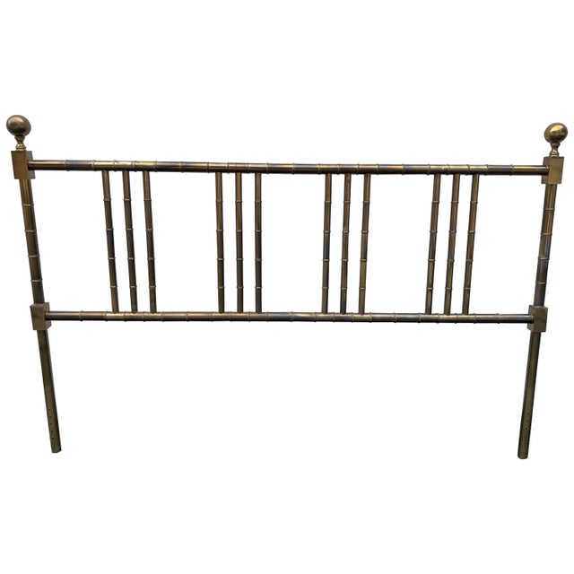 Mastercraft Faux Bamboo Brass King Headboard For Sale - Image 13 of 13