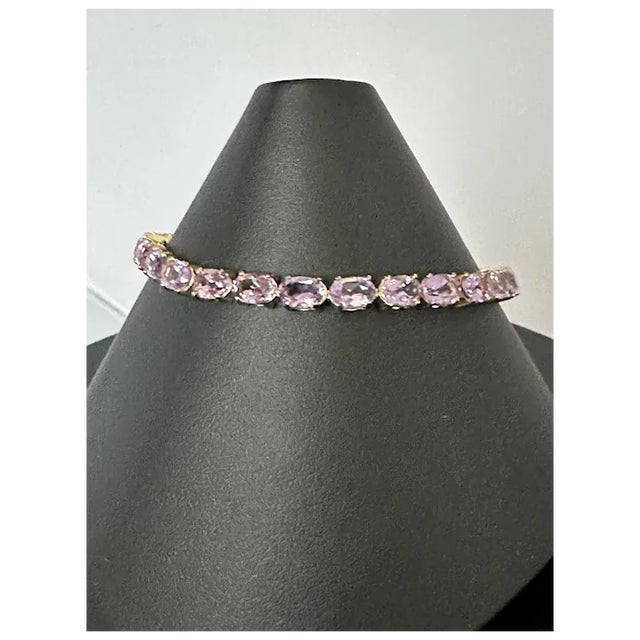 Contemporary Late 20th Century 30 Carat Amethyst Tennis Bracelet For Sale - Image 3 of 8