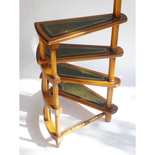 Brown Victorian Wooden Library Staircase, 1960s For Sale - Image 8 of 11