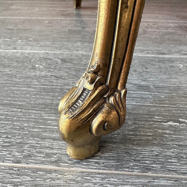 Vintage Baroque Italian Marble and Brass Table, 1960s For Sale - Image 4 of 13