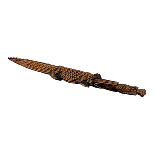 Vintage African Tribal Crocodile Wood Carved Sculpture - 19"