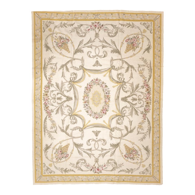 French Aubusson Design Rug 9'0" X 12'0" For Sale