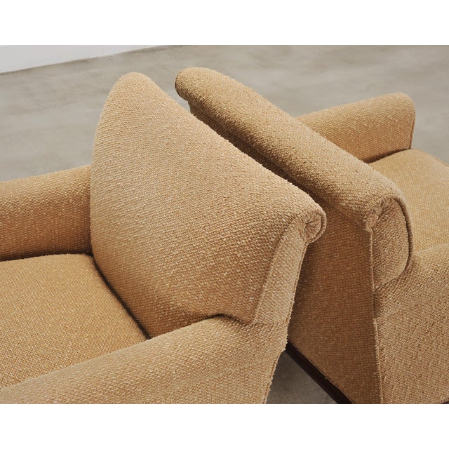 A. Rudin Pair of A. Rudin "No. 600.1" Hardwood Boucle Lounge Armchairs For Sale - Image 4 of 18