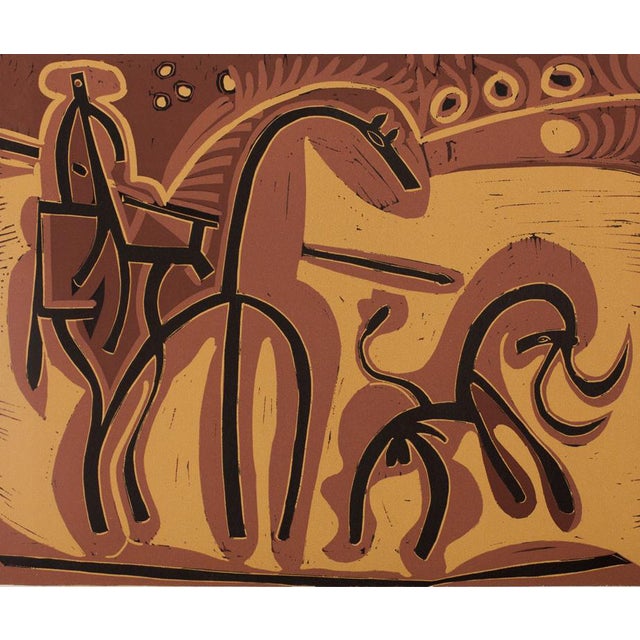 Pablo Picasso, Picador and Bull, Linocut, 1962 For Sale