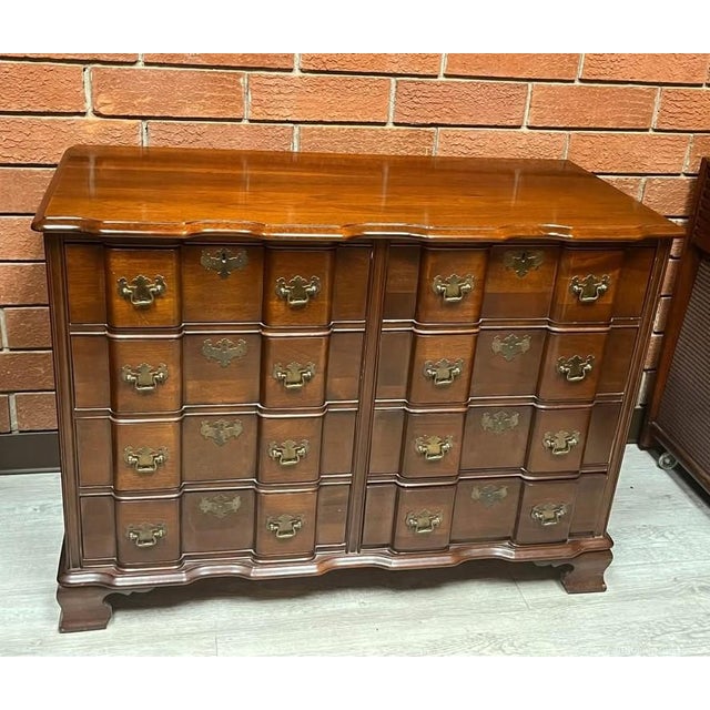 Vintage Chippendale block front eight drawer mahogany double dresser Excellent condition from homemakers furniture gallery...