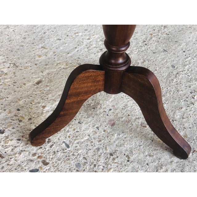 Vintage Mahogany Half-Moon Nightstand on Pedestal, 1950s For Sale - Image 12 of 18