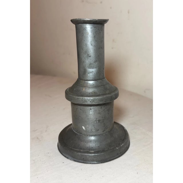 18th Century Antique Avignon, France 18th Century Handmade Pewter Candlestick Candle Holder For Sale - Image 5 of 10