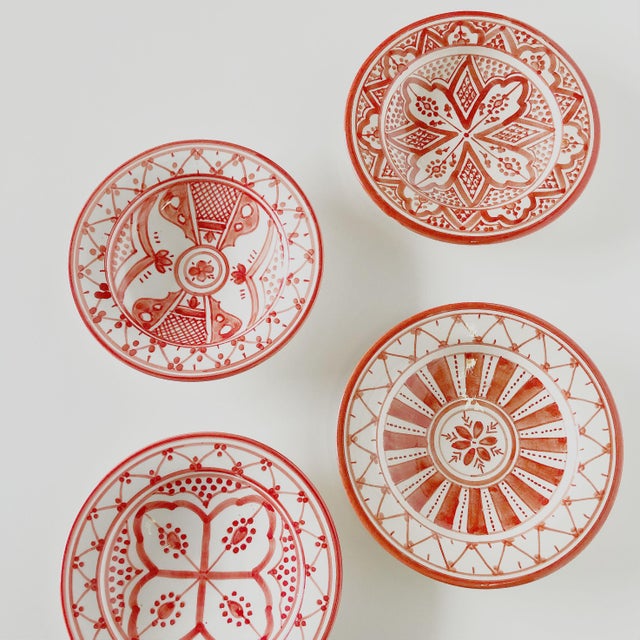 Safi Appetizer Plate, Set of 4 Coral For Sale - Image 4 of 5