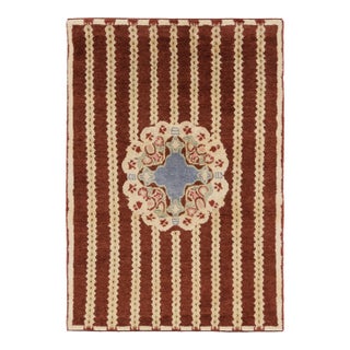 Contemporary French Art Deco Style Geometric Brown Wool Rug, by Rug & Kilim, India For Sale