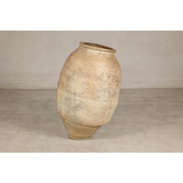 Brown Antique Japanese Shigaraki Pottery Grain Storage Jar with Weathered Patina For Sale - Image 8 of 15