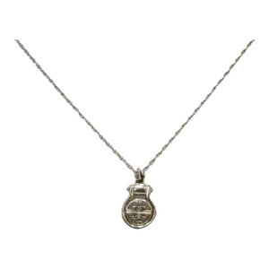 1970s Givenchy Signature Logo Enhancer Silver Plate Necklace