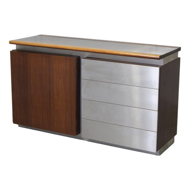 Parioli Sideboard with Satin-Finished Steel by Giotto Stoppino for Acerbis, 1977 For Sale